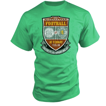 Green Dueling Football at Fenway T-Shirt SOC0014