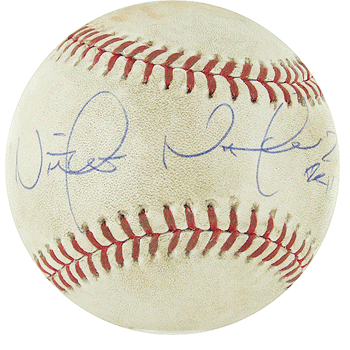 Victor Martinez Autographed Game Used Baseball SSC0071