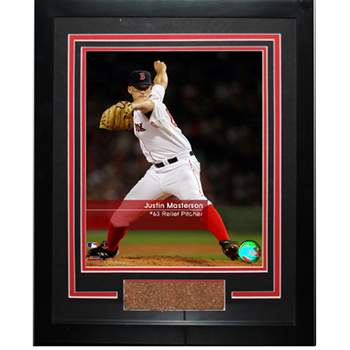 Justin Masterson #63 Red Sox Feel The Game Framed 11x14 Dirt Collage SSC0106