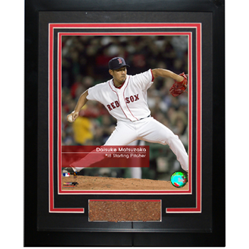 Daisuke Matsuzaka #18 Red Sox Feel The Game Framed 11x14 Dirt Collage SSC0107