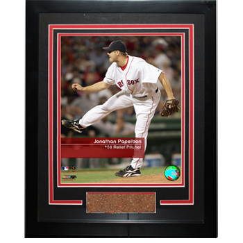 Jonathan Papelbon #58 Red Sox Feel The Game Framed 11x14 Dirt Collage SSC0109