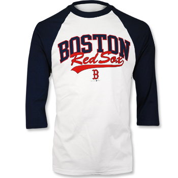Script 3/4 Sleeve - White/Navy TA0148