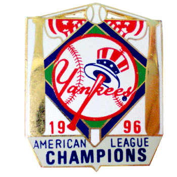 White Yankees 1996 AL Champs Pin CL0281
