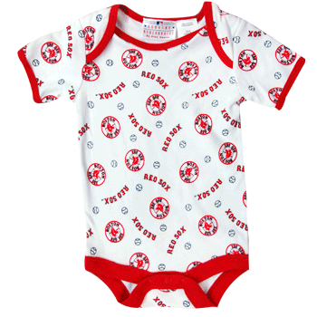 White/Red Circle Logo Onesie INF0043