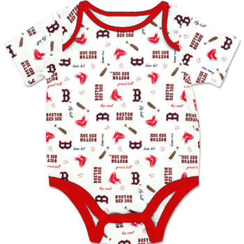 White/Red All Over Onesie INF0094