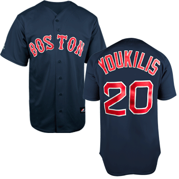 09 Replica Alternate Navy Jersey Youkilis JEA0332