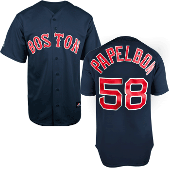 09 Replica Alternate Navy Jersey Papelbon JEA0337