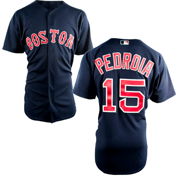 09 Authentic Alternate Navy Jersey Pedroia JEA0440