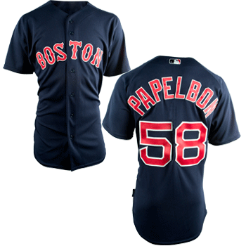 09 Authentic Alternate Navy Jersey Papelbon JEA0445