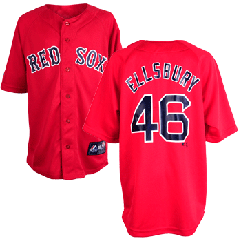 Kids Red with Navy Ellsbury Jersey JEY0075