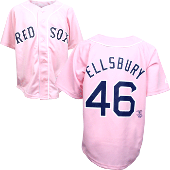 Kids Pink with Navy Ellsbury Jersey JEY0158