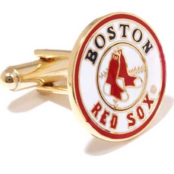 Red Sox Classic Gold Circle Logo Cufflinks  JWL004