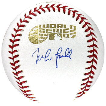 Mike Lowell Autographed 2007 WS Baseball SSC0005