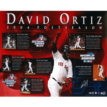 David Ortiz Autographed 2004 Postseason 16x20 Moments Collage SSC0045