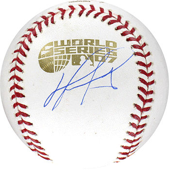 David Ortiz Autographed 2007 WSC Baseball MEM0060