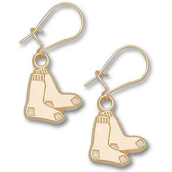 2 Sox 10K Gold Dangle Earrings RSO013ERD-10K