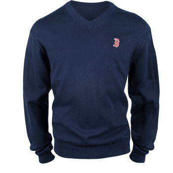 C&amp;B Navy Supima V-Neck Sweater SA0253