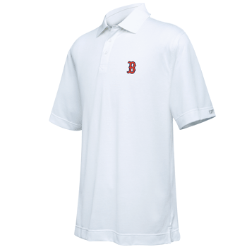C&amp;B  White DryTec Polo with B TA0021