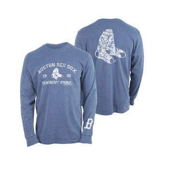 Navy Long Sleeve Garment Washed T-Shirt TA0202