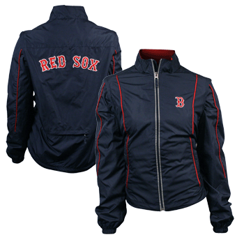 Ladies Navy Full Zip Windbreaker with Arch on back WF0343
