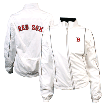 Ladies White Full Zip Windbreaker with Arch on back WF0344