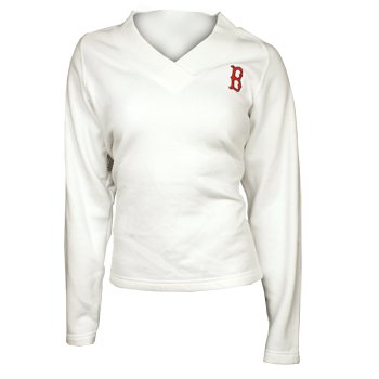 White V-Neck Lux Fleece with B WF0433