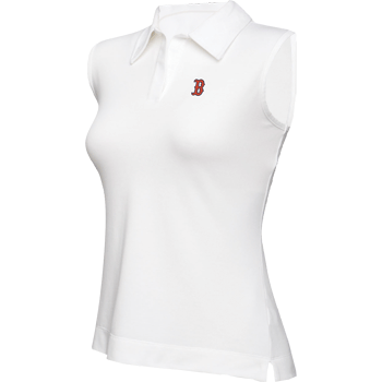 Ladies White Sleeveless "2 Sox" Polo  WT0338