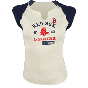 Young Ladies Navy/Natural Notch T-Shirt WT0505